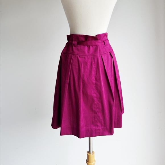 Theory Prisia Magenta Button-Front Tie Waist Skirt | Size 6 - Picture 8 of 8